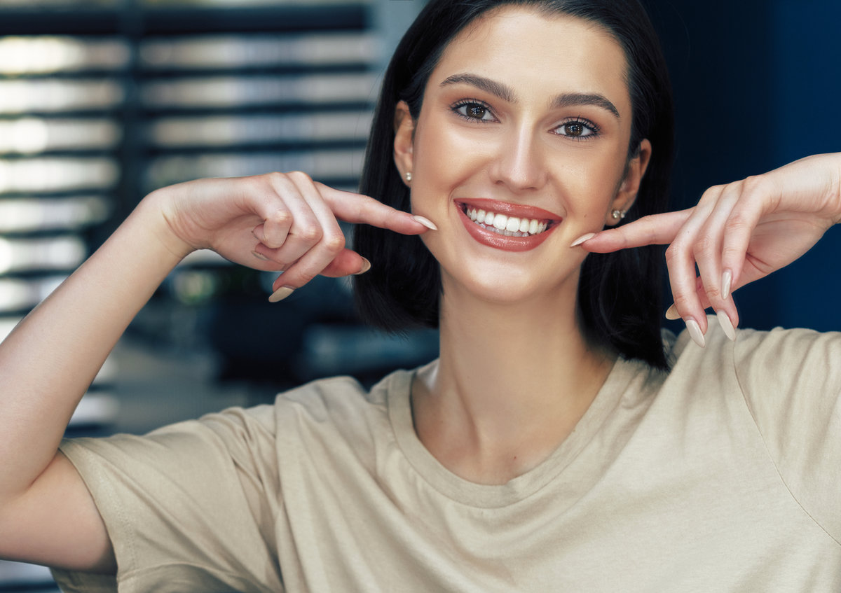 Smiling patient during gum contouring consultation at Mesa Dental in Summerlin, NV